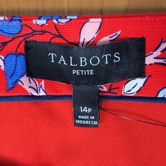 NWT Talbots Canvas A-Line Skirt Climbing Floral - 14P - Picture 8 of 10